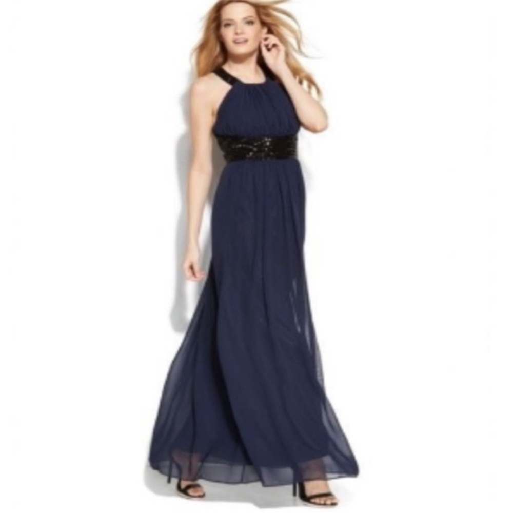 Calvin Klein Evening Dress Women 10 Navy Blue
Sleeveless Sequin Empire
Waist